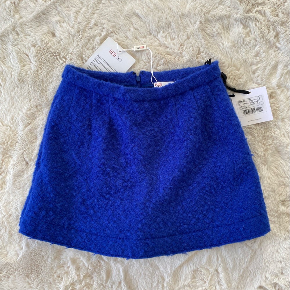 NWT Valentino Wool Blue Mini Skort Skirt